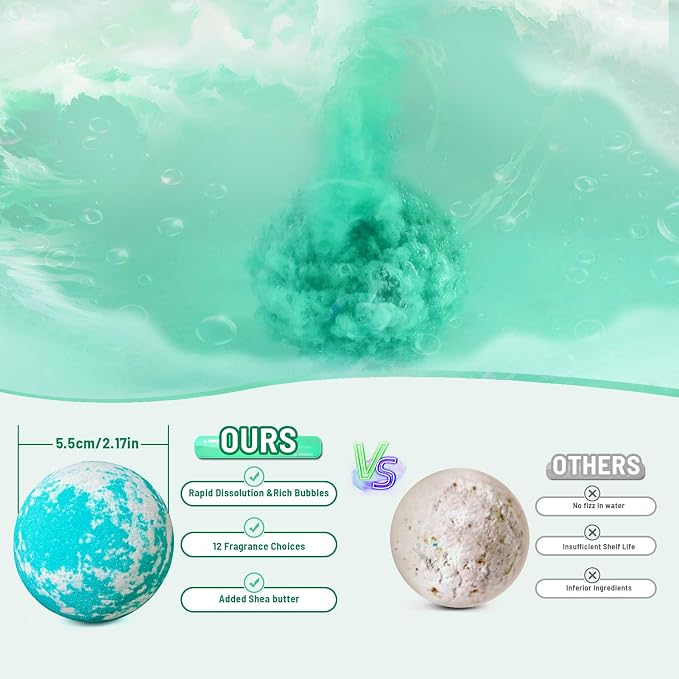 Leafgift Bath Bombs Gift Set, Moisturizing Dry Skin, Stress Relief, Best Gift - Image 5