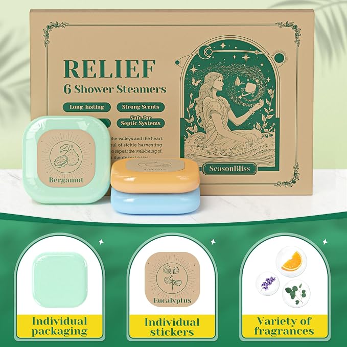 SeasonBliss Shower Steamers for Valentine's Day, 6 Pack Set Shower Bombs Tablets - Image 2