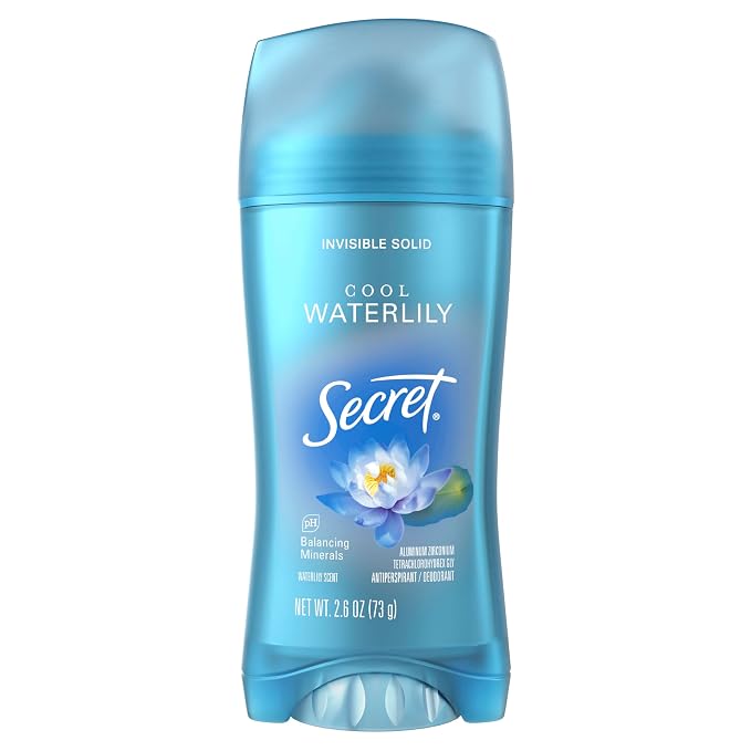 Secret Invisible Solid Antiperspirant and Deodorant, Waterlily Scent, 2.6 oz by Secret