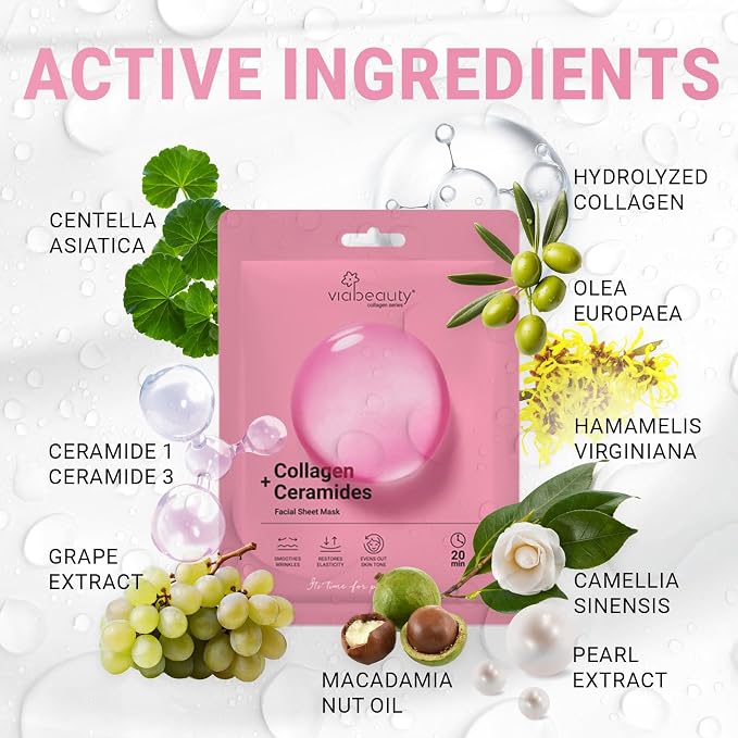 VIABEAUTY 12 Pack of Collagen Face Mask - Image 5