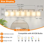 DLLT 6-Light Bathroom Light Fixtures: Nickel Modern Vanity Lights - Image 6