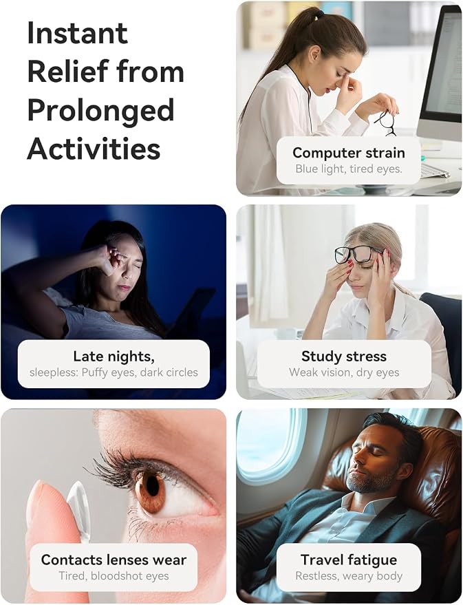 Heated Eye Mask for Dry Eye Relief, Cordless Warm Compress Sleep Mask - Image 7