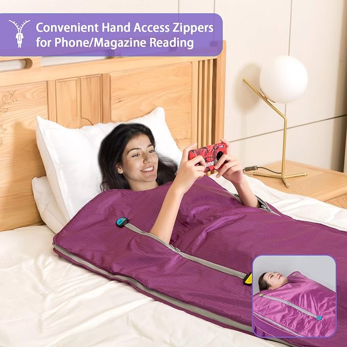 Sauna Blanket Infrared, Double Zipper Design 2 Zone Far-Infrared Sauna - Image 3