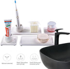 NiuYichee 2 Pcs Water Absorbing Stone Trays, Kitchen/Bathroom Sink Soap Dish - Image 2