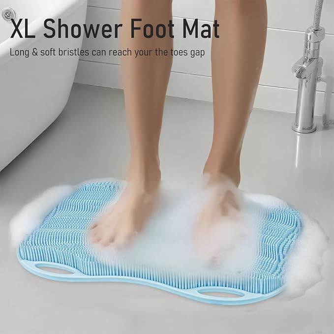 Foot Scrubber Mat Large Feet Scrubber in Shower + Pumice Stone 2 Pack - Image 2