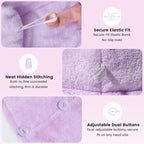 Microfiber Hair Towel Wrap for Women, 2 Pack Large Fast Drying Hair Towel - Image 3