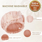 Shower Cap for Women, Cute Bow Waterproof Reusable Bath Cap, Non-Slip Anti - Image 3