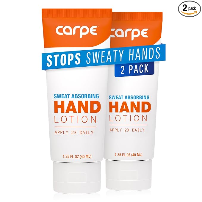 Carpe Sweat Absorbing Hand Lotion, A dermatologist-recommended, non-irritating by Carpe