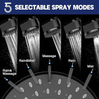 High Flow Filtered Shower Head, HOPOPRO 5 Modes High Pressure Fixed Showerhead - Image 6