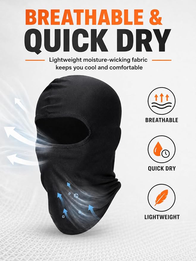 SATINIOR 6 Pcs Ski Mask Cover Balaclava Full Face Mask Summer Face Cover UV - Image 5