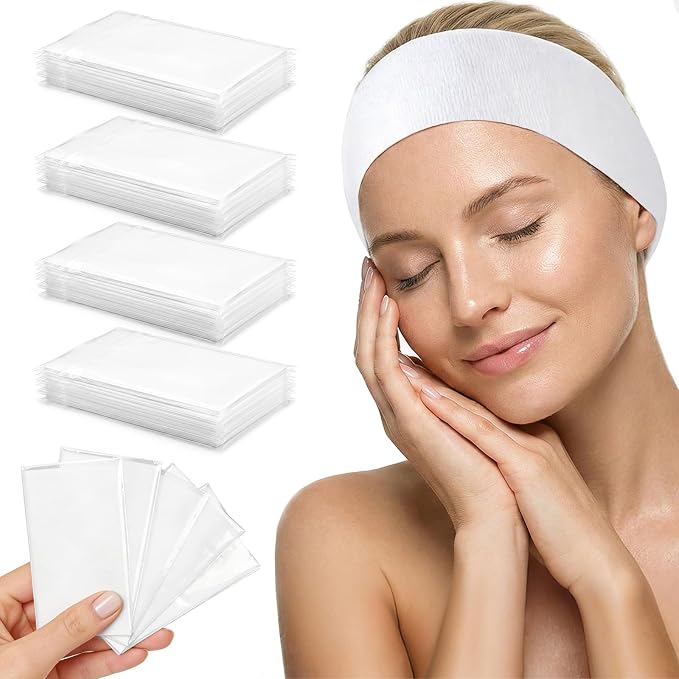Disposable Headbands for Spa & Facials – 48pcs White Disposable Spa Headbands - Image 9