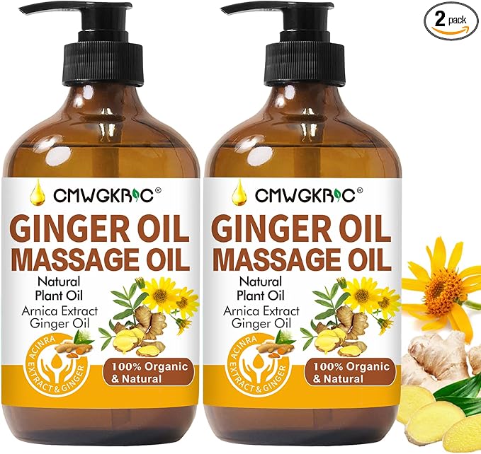 2 Pack Ginger Oil Lymphatic Drainage Massage, Belly Drainage Ginger Oil-Warming by CMWGKBC