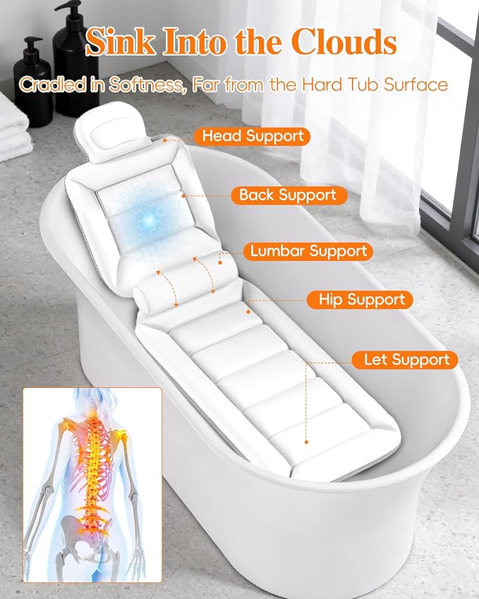 Full Body Bath Pillow for Bathtub, Thick Luxury Bathtub Cushion - Image 4