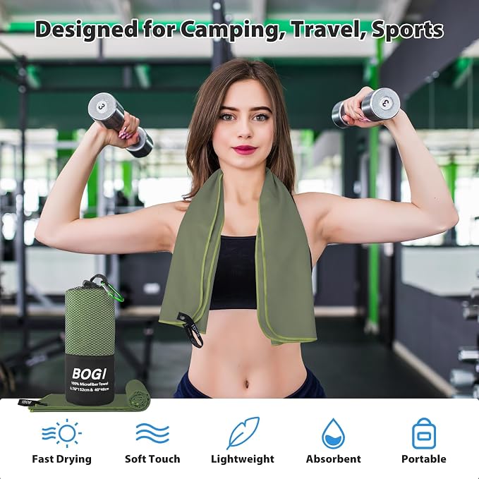 BOGI Microfiber Travel Sports Towel-Quick Dry Travel Towel, Soft Lightweight - Image 6