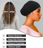 Sleep Cap Bonnet for Sleeping Black Women, Adjustable Cooling Ice Silk Lined - Image 7