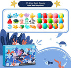 Sea Surprise Bath Bombs for Kids, 15 Pack Organic Fizzy Bath Bombs Gift Set - Image 3