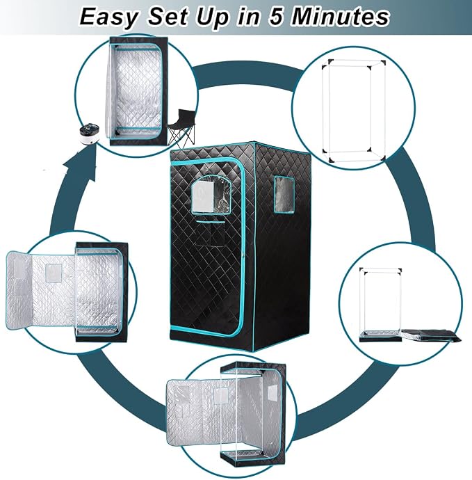 Portable Steam Sauna– Red Light Therapy Home Sauna Tent - Image 9