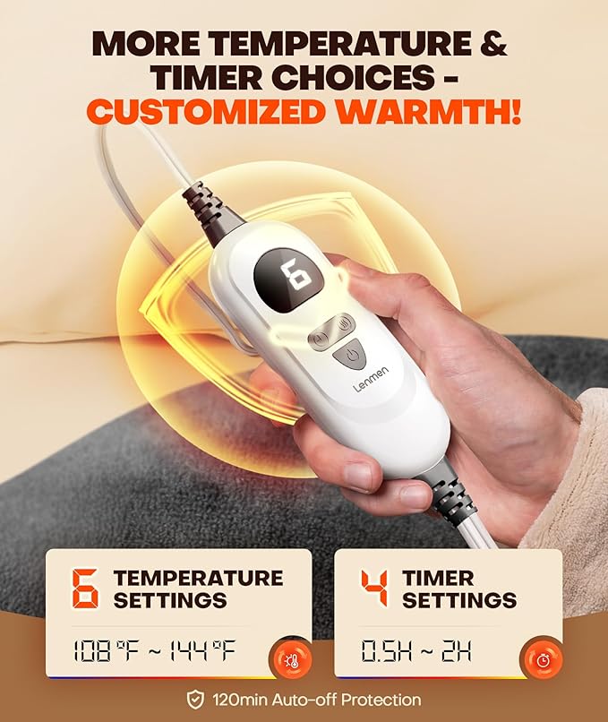 Lenmen Graphene-Infused 1Min Fast Heating Pad, Deeper Pain Relief Weighted - Image 5
