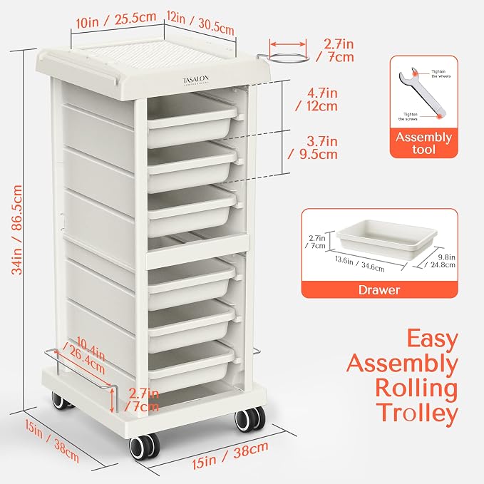 TASALON Salon Trolley Cart for Salon Station - Image 5