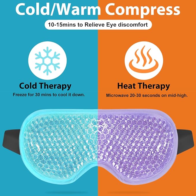 BeeVines Gel Eye Mask, 2 Pack Cooling Ice Masks - Image 4