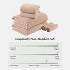 Madison Park Bathroom Towel Set of 6 Diagonal Ribbed, 500 GSM - Image 8