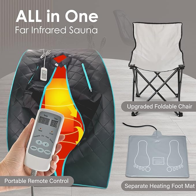 Smartmak Far Infrared Sauna, Full Body One Person Portable SPA Set - Image 3