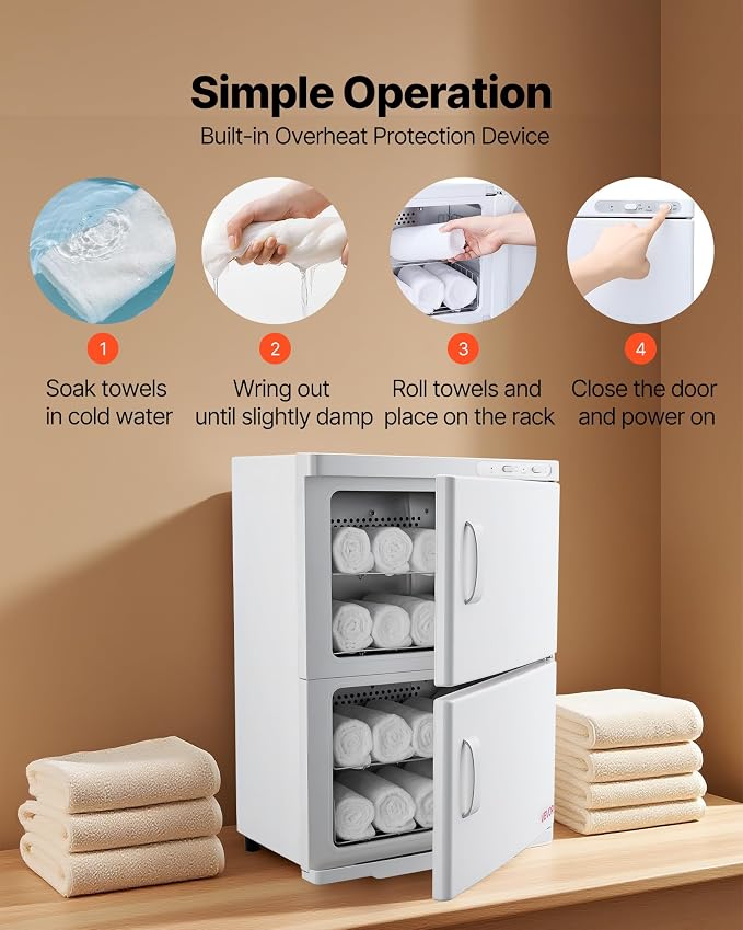 VEVOR Hot Towel Warmer, 46L Large Capacity 2-Tier Towel Warmer Cabinet - Image 5