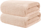 2 Pack Bath Towel Set, Lightweight Waffle Bath Towel Set, Microfiber Super Soft by Wuwahold