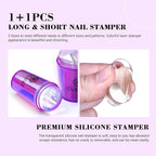 Saviland French Tip Nail Stamp: 5PCS Purple Radium Jelly Stamper Nail Art - Image 3