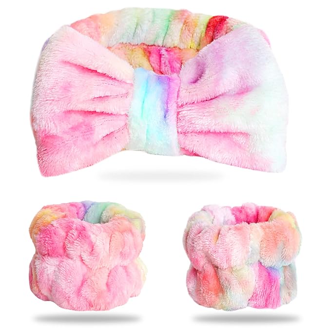 WSYUB Spa Headband and Wrist Bands, Makeup Headband and Wrist Towels by WSYUB