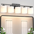 Honesorn 5-Light Vanity Lights, Matte Black - Image 8