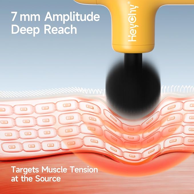 HEYCHY Super Mini Massage Gun Deep Tissue, Handheld Percussion Muscle Massager - Image 3