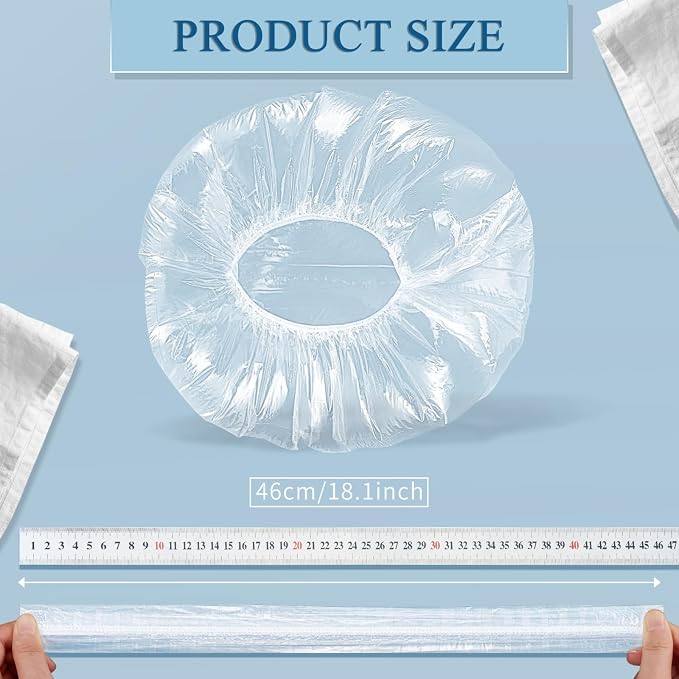 MORGLES 100 Pcs Disposable Shower Caps - Image 2