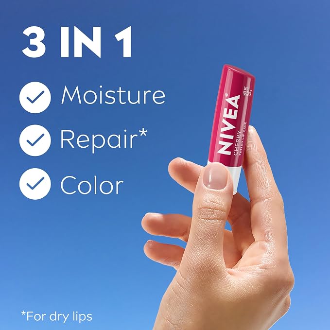 NIVEA Cherry Lip Care, Tinted Lip Balm - Image 2