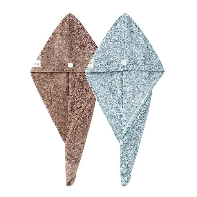 M-bestl 2 Pack Hair Drying Towels, Hair Wrap Towels, Absorbent Microfiber Hair - Image 2