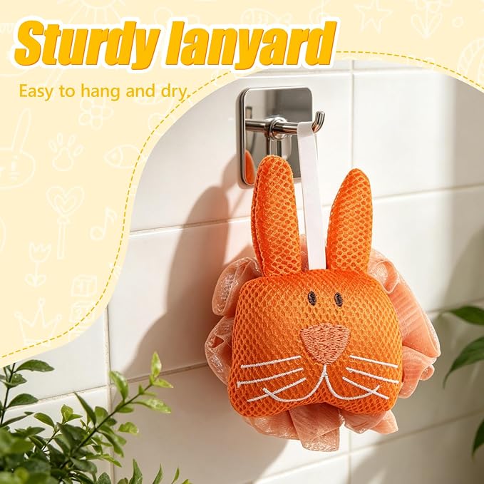 Kids Loofah, Cute Cartoon Animal Kids Bath Sponge - Image 4