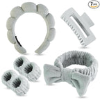 7 Pcs Spa Set, Facial Headband and Wristband Set, Skincare Accessories by Unknown