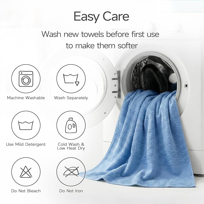 REDKISS Towels 2 Pack Luxury Extra Large Bath Towels Set 30 x 58 Inches – 100% - Image 7