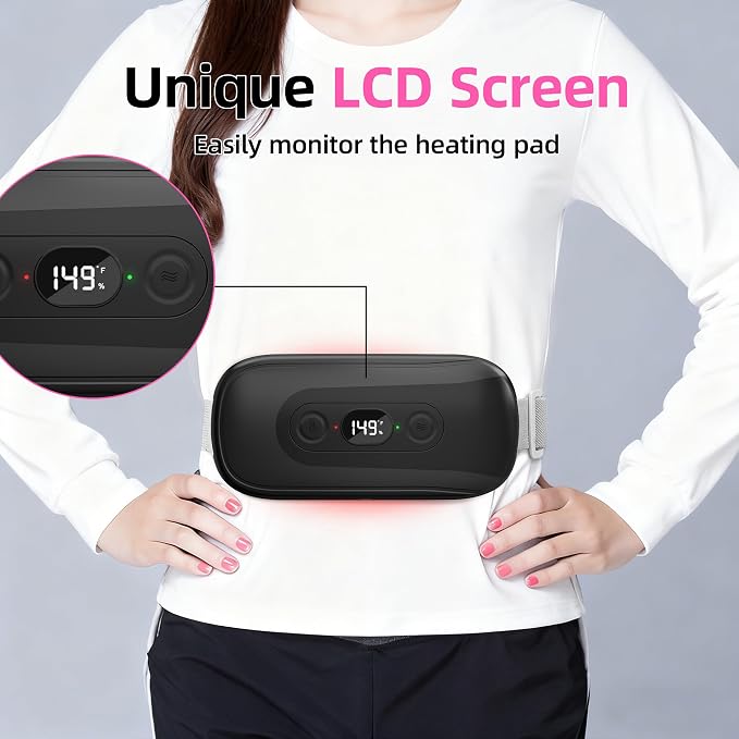 Portable Heating Pad Period Cramps: 2 Timer 6 Heat Levels 6 Vibration Modes - Image 4