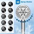 Hibbent Dual Filter All Metal 12" Rainfall Showerhead Combo, High Pressure - Image 2