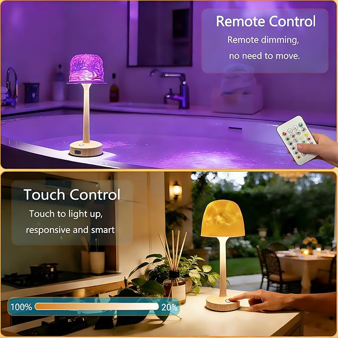 Waterproof Bathroom Lamp with 16 Color Ocean Wave Projector, Rechargeable - Image 6