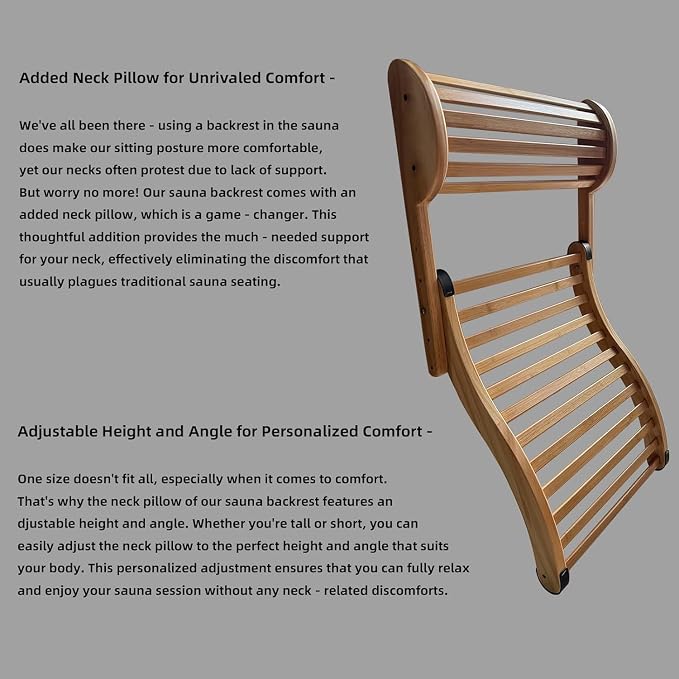 Adjustable-Height Sauna Backrest - Image 8