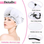 2 Pcs Large Shower Cap for Braids, Extra Long Shower Cap for Women Long Hair & - Image 3