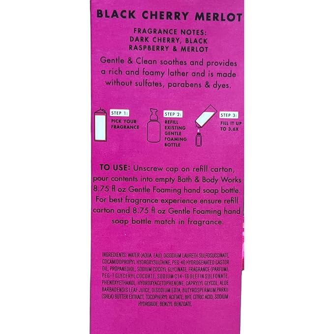 Bath & Body Works Black Cherry Merlot Refill Gentle & Clean Foaming Hand Soap - Image 2
