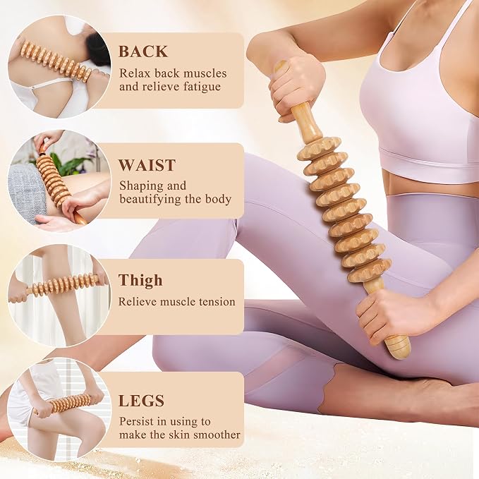 Xokocli 7-in-1 Wood Therapy Massage Tools Lymphatic Drainage Massager - Image 3