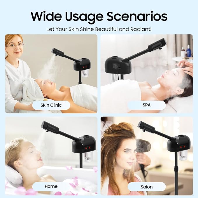 Professional Facial Steamer, Hot Ozone Face Steamer on Wheels - Image 7