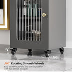 OmySalon Salon Cart with Wheels, 3-Tier Rolling Beauty Cart with Glass Door & - Image 6