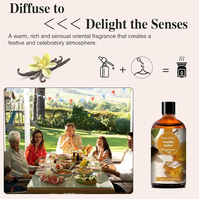 PHATOIL 3.38FL.OZ Vanilla Amber Fragrance Oils - Image 5