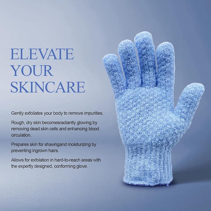 Evridwear Exfoliating Glove for Shower Men and Women, Dual Texture Bath Body - Image 4