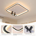 Shine LUEST Modern Square LED Flush Mount Ceiling Light Fixture, 2 Adjustable - Image 4